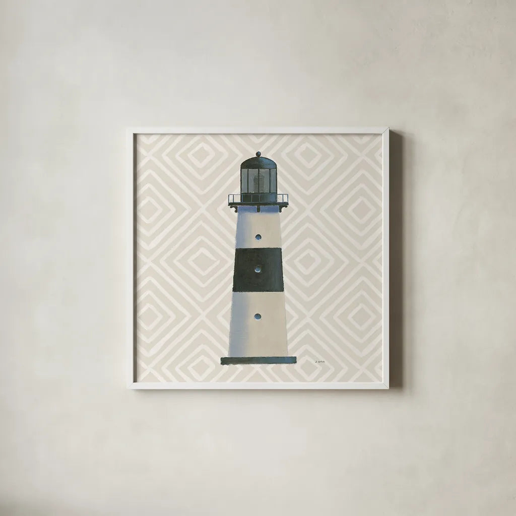 A Day at Sea III by James Wiens. Shown in a crisp white glass frame for a clean and minimalist style. Available as an archival giclee rolled canvas, fine art paper, or poster print. SKU 46482a.