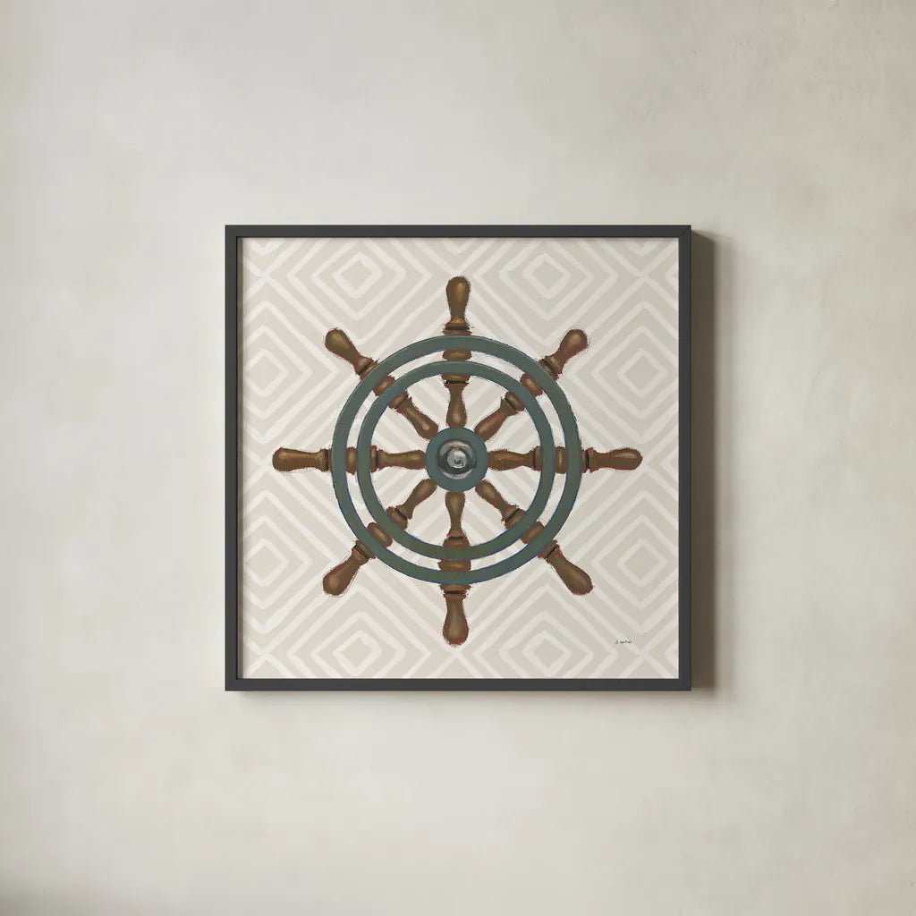 A Day at Sea IV by James Wiens. Shown in a sleek black glass frame for a contemporary gallery look. Available as an archival giclee rolled canvas, fine art paper, or poster print. SKU 46483a.