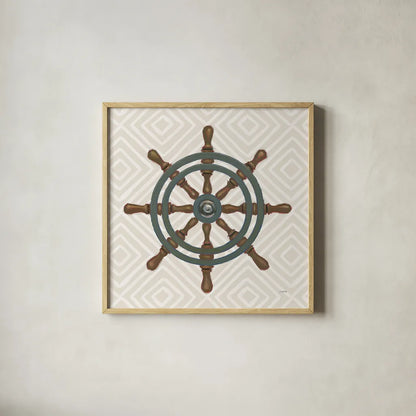 A Day at Sea IV by James Wiens. Shown in a natural wood glass frame for a timeless modern aesthetic. Available as an archival giclee rolled canvas, fine art paper, or poster print. SKU 46483a.