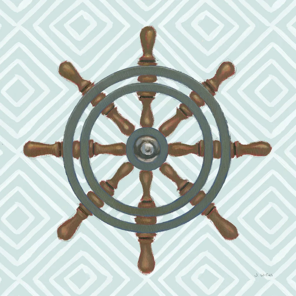 A Day at Sea IV Aqua by James Wiens. SKU 50179a. Archival Giclee Fine art print for wall decor.