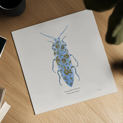 Adorning Coleoptera VIII Sq by James Wiens. Shown as a detailed flat fine art print, highlighting archival giclee quality. Available as an archival giclee rolled canvas, fine art paper, or poster print. SKU 42897a.
