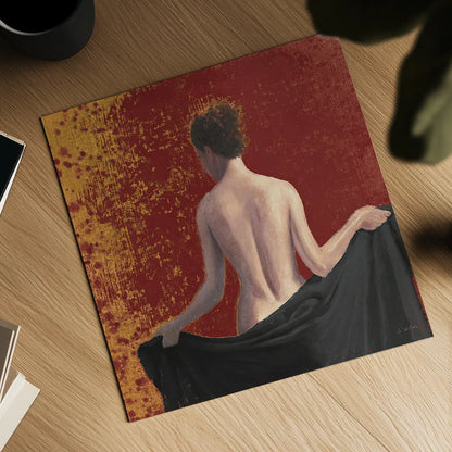 After the Bath Crop Red by James Wiens. Shown as a detailed flat fine art print, highlighting archival giclee quality. Available as an archival giclee rolled canvas, fine art paper, or poster print. SKU 33253a.