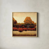 Autumn Forest I by James Wiens. Shown in a natural wood glass frame for a timeless modern aesthetic. Available as an archival giclee rolled canvas, fine art paper, or poster print. SKU 10371a.