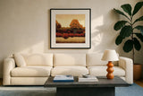 Autumn Forest I by James Wiens. Displayed in a glass frame with matte in a clean modern living room. Available as an archival giclee rolled canvas, fine art paper, or poster print. SKU 10371a.