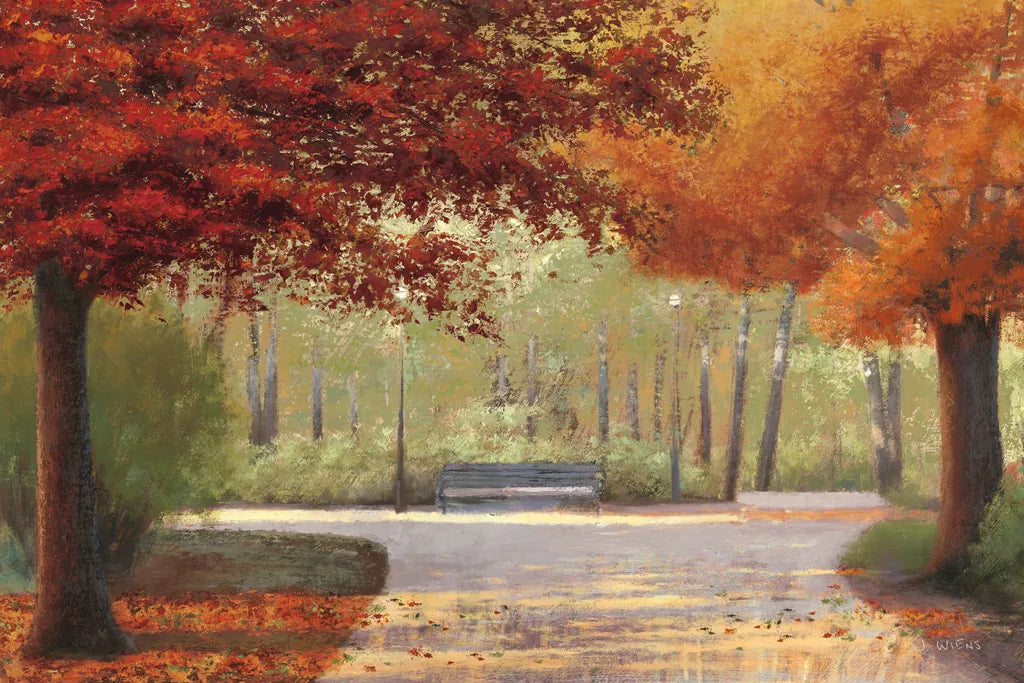 Autumn Stroll no People by James Wiens. SKU 12793i. Archival Giclee Fine art print for wall decor.