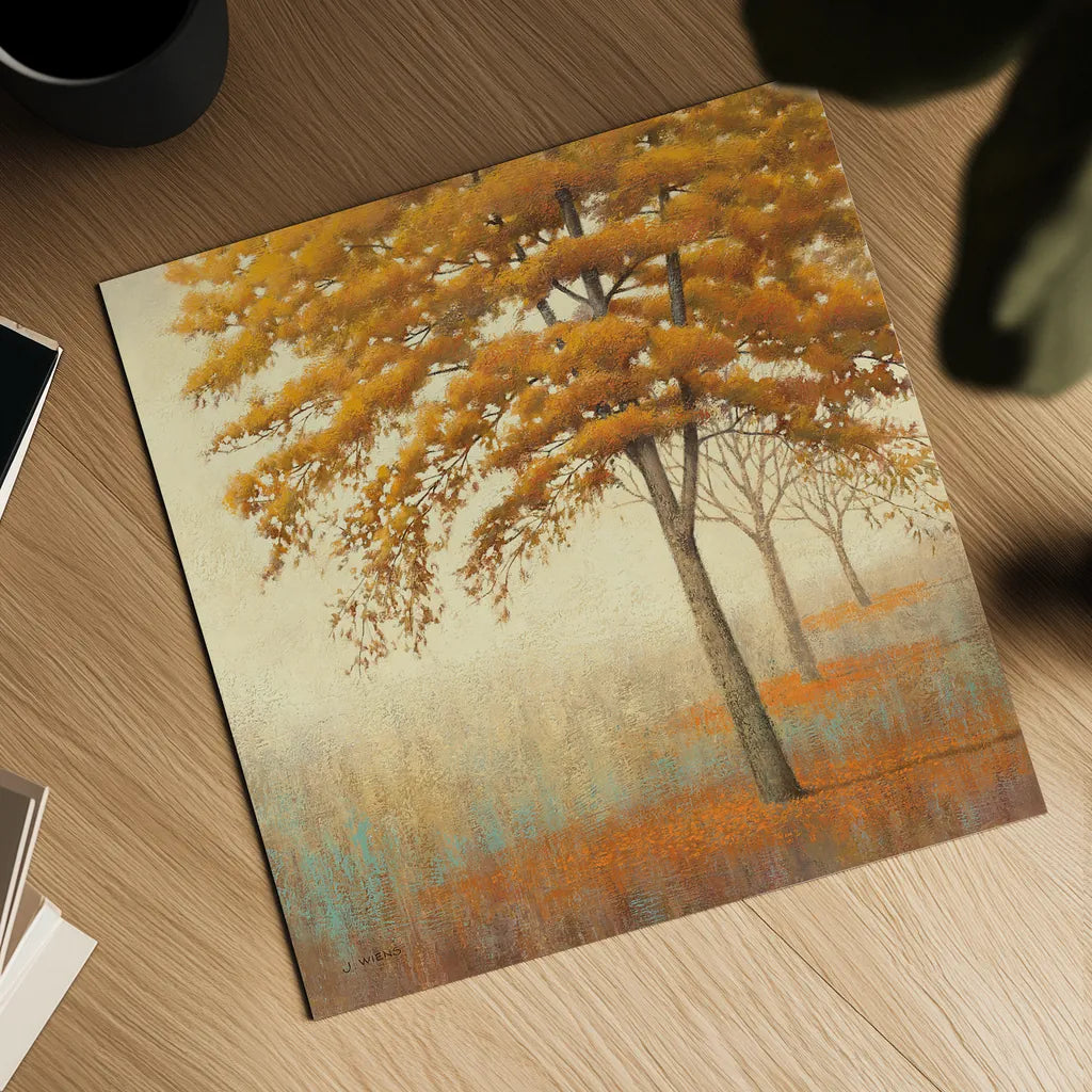 Autumn Trees I by James Wiens. Shown as a detailed flat fine art print, highlighting archival giclee quality. Available as an archival giclee rolled canvas, fine art paper, or poster print. SKU 10328a.