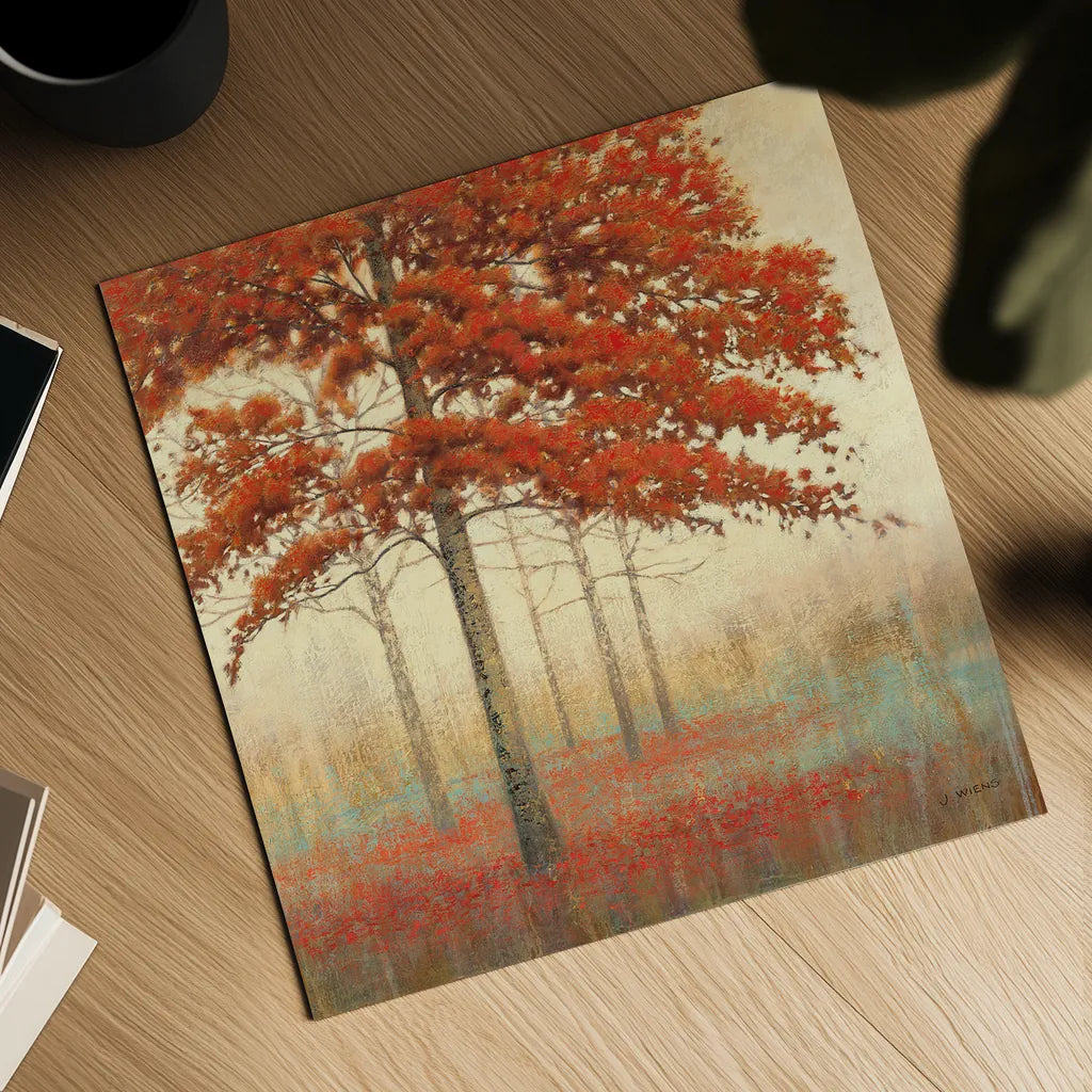 Autumn Trees II by James Wiens. Shown as a detailed flat fine art print, highlighting archival giclee quality. Available as an archival giclee rolled canvas, fine art paper, or poster print. SKU 10329a.