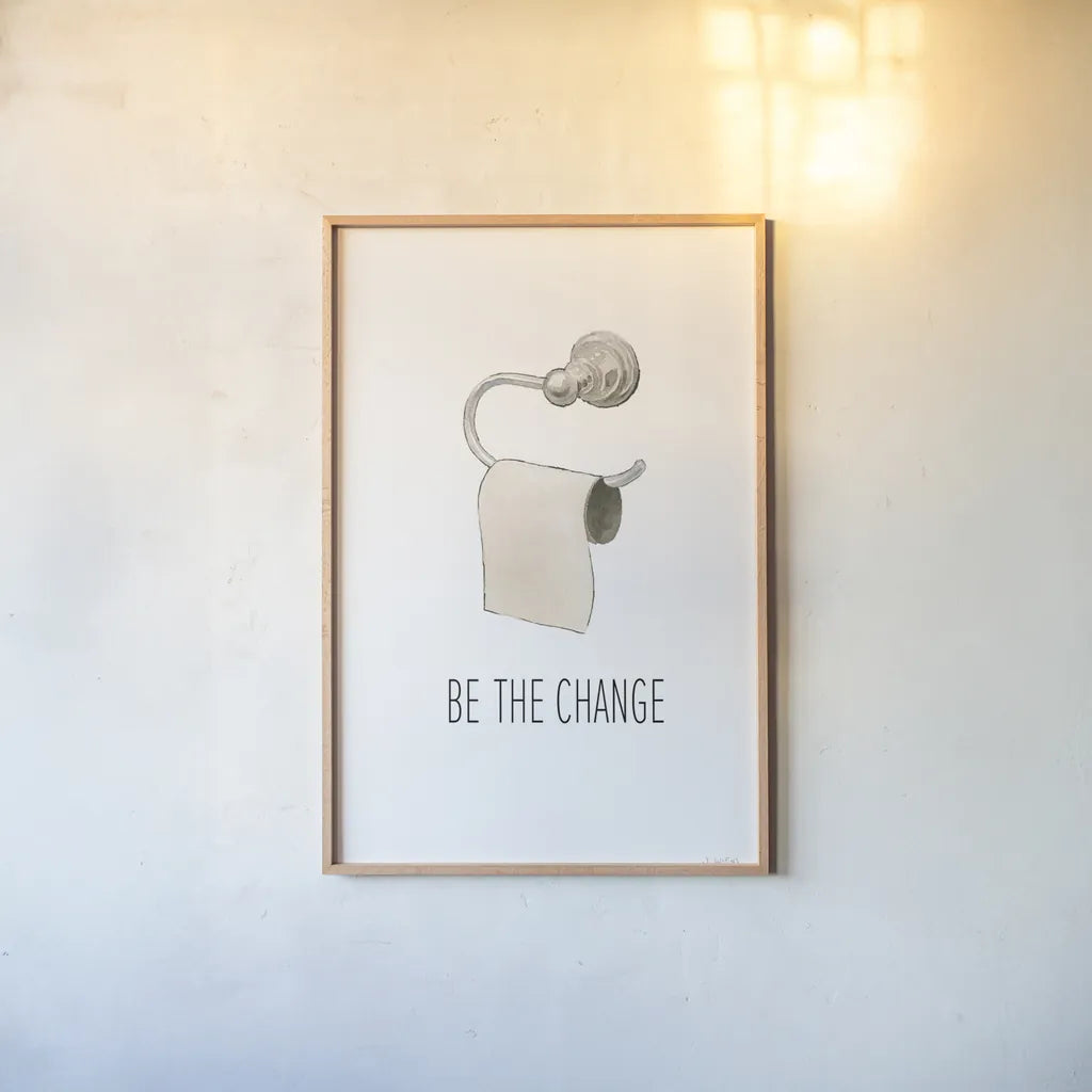 Be The Change by James Wiens. shown as a paper print in a natural frame. Available as a archival giclee rolled canvas, fine art paper, or poster print. SKU 60668h.