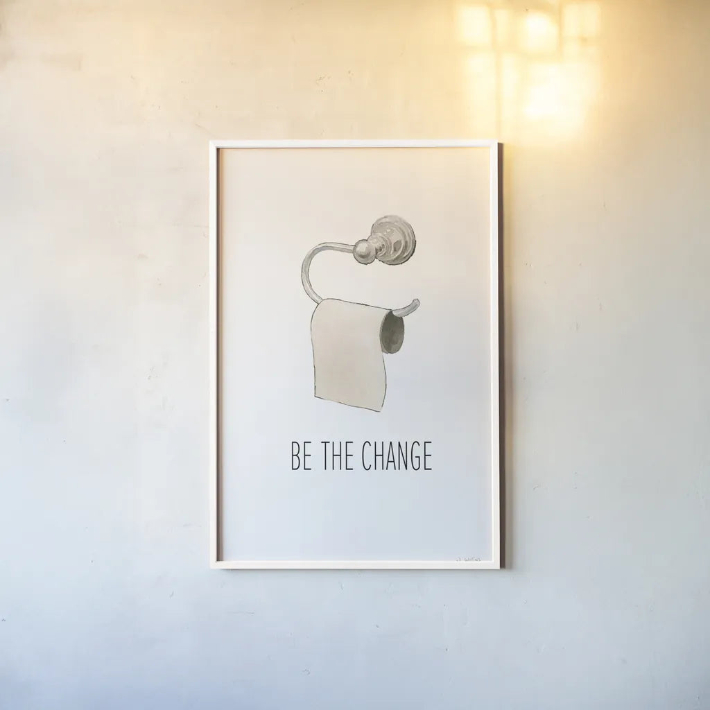 Be The Change by James Wiens. shown as a paper print in a white frame. Available as a archival giclee rolled canvas, fine art paper, or poster print. SKU 60668h.