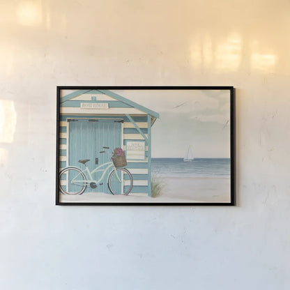Beach Cruiser I by James Wiens. shown as a paper print in a black flame. Available as a archival giclee rolled canvas, fine art paper, or poster print. SKU 17416i.