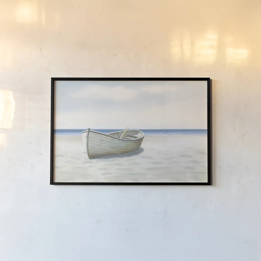 Beach Days I No Fence Flowers by James Wiens. shown as a paper print in a black flame. Available as a archival giclee rolled canvas, fine art paper, or poster print. SKU 36320i.