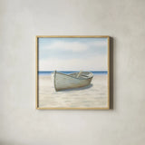 Beach Days I No Fence Flowers Crop by James Wiens. Shown in a natural wood glass frame for a timeless modern aesthetic. Available as an archival giclee rolled canvas, fine art paper, or poster print. SKU 36320a.