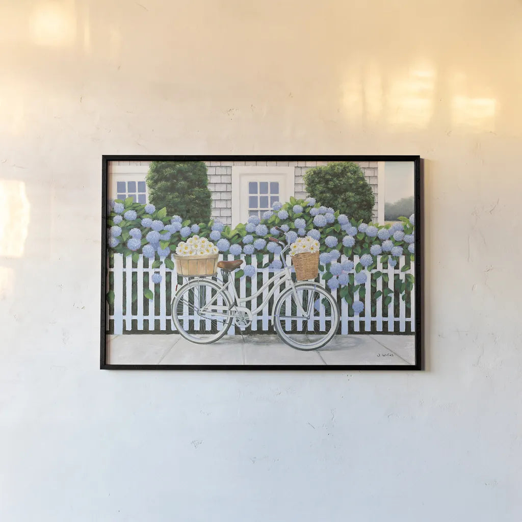 Beach Days II by James Wiens. shown as a paper print in a black flame. Available as a archival giclee rolled canvas, fine art paper, or poster print. SKU 35905i.