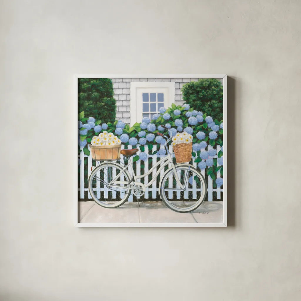 Beach Days II Crop by James Wiens. Shown in a crisp white glass frame for a clean and minimalist style. Available as an archival giclee rolled canvas, fine art paper, or poster print. SKU 35905a.