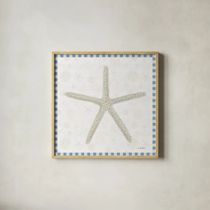 Beach Days III by James Wiens. Shown in a natural wood glass frame for a timeless modern aesthetic. Available as an archival giclee rolled canvas, fine art paper, or poster print. SKU 35906a.