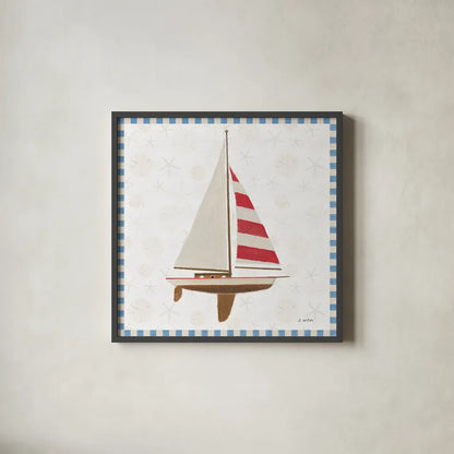 Beach Days IV by James Wiens. Shown in a sleek black glass frame for a contemporary gallery look. Available as an archival giclee rolled canvas, fine art paper, or poster print. SKU 35907a.