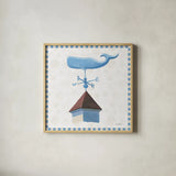 Beach Days V by James Wiens. Shown in a natural wood glass frame for a timeless modern aesthetic. Available as an archival giclee rolled canvas, fine art paper, or poster print. SKU 35908a.