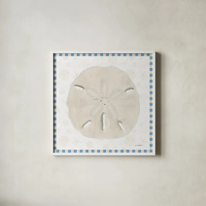 Beach Days VII by James Wiens. Shown in a crisp white glass frame for a clean and minimalist style. Available as an archival giclee rolled canvas, fine art paper, or poster print. SKU 35910a.