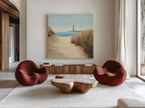 Beach Path Square by James Wiens. Shown as extra-large giant wall art in a modern living room. Available as an archival giclee rolled canvas, fine art paper, or poster print. SKU 13216a.