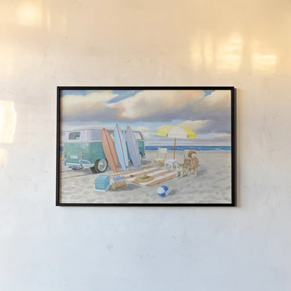 Beach Ride II by James Wiens. shown as a paper print in a black flame. Available as a archival giclee rolled canvas, fine art paper, or poster print. SKU 73132i.