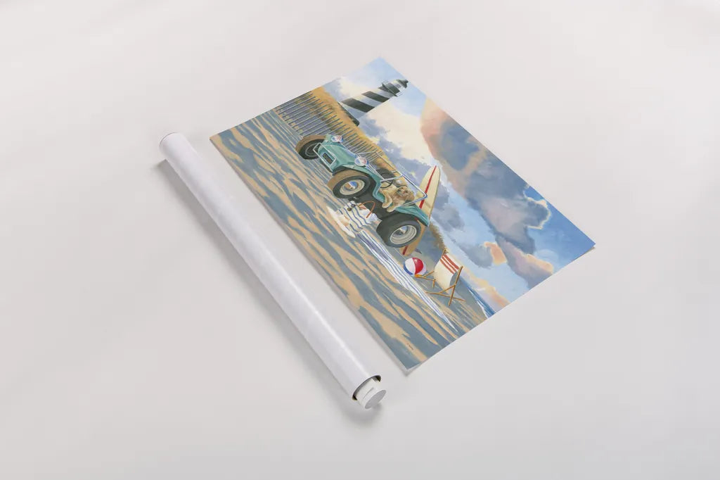 Beach Ride IV by James Wiens. shown as a rolled paper print. Available as archival giclee rolled canvas, fine art paper, or poster print. SKU 73134i.