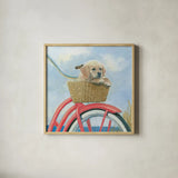 Beach Ride V by James Wiens. Shown in a natural wood glass frame for a timeless modern aesthetic. Available as an archival giclee rolled canvas, fine art paper, or poster print. SKU 73135a.