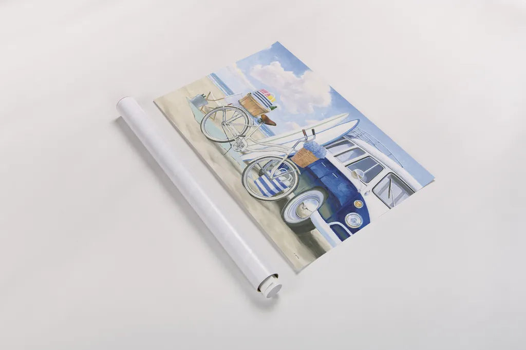 Beach Time I by James Wiens. shown as a rolled paper print. Available as archival giclee rolled canvas, fine art paper, or poster print. SKU 51689i.