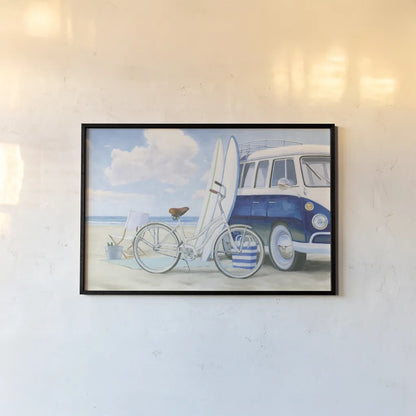 Beach Time I No Baskets by James Wiens. shown as a paper print in a black flame. Available as a archival giclee rolled canvas, fine art paper, or poster print. SKU 51857i.