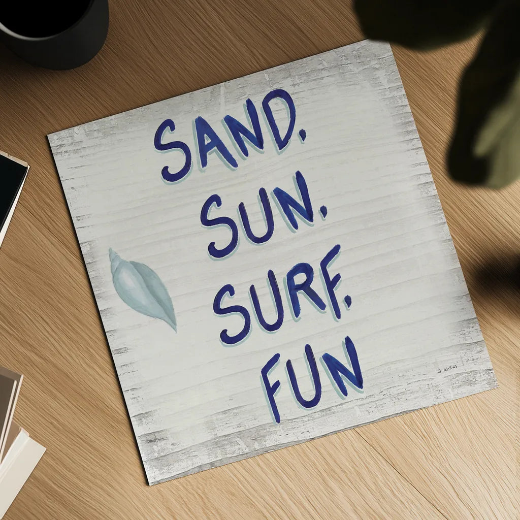 Beach Time VIII Sq by James Wiens. Shown as a detailed flat fine art print, highlighting archival giclee quality. Available as an archival giclee rolled canvas, fine art paper, or poster print. SKU 51860a.