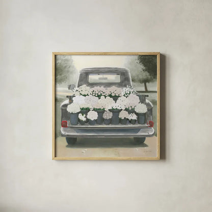 Beautiful Country III Gray White Sq by James Wiens. Shown in a natural wood glass frame for a timeless modern aesthetic. Available as an archival giclee rolled canvas, fine art paper, or poster print. SKU 89391a.