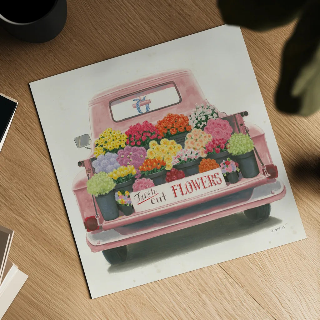 Beautiful Country III Sq Pink by James Wiens. Shown as a detailed flat fine art print, highlighting archival giclee quality. Available as an archival giclee rolled canvas, fine art paper, or poster print. SKU 83535a.