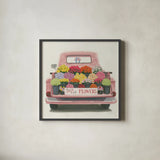 Beautiful Country III Sq Pink by James Wiens. Shown in a sleek black glass frame for a contemporary gallery look. Available as an archival giclee rolled canvas, fine art paper, or poster print. SKU 83535a.