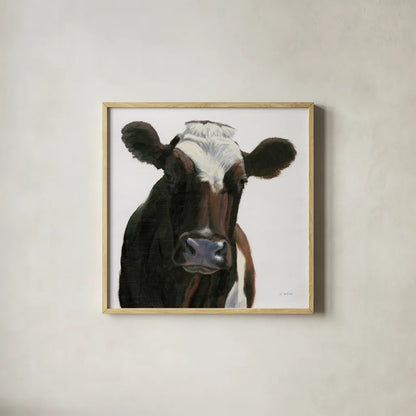Bessie by James Wiens. Shown in a natural wood glass frame for a timeless modern aesthetic. Available as an archival giclee rolled canvas, fine art paper, or poster print. SKU 76401a.