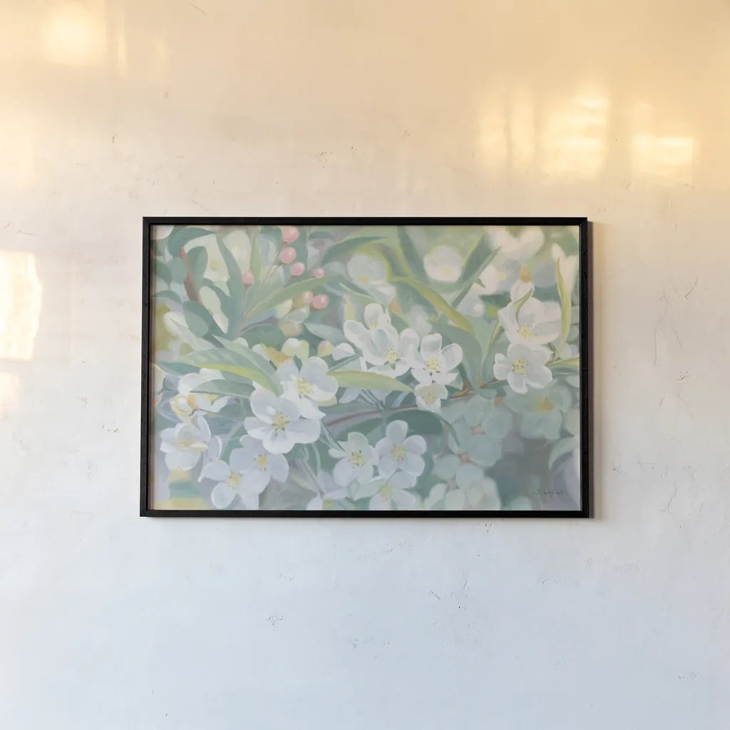 Blossoms Crop by James Wiens. shown as a paper print in a black flame. Available as a archival giclee rolled canvas, fine art paper, or poster print. SKU 77895i.