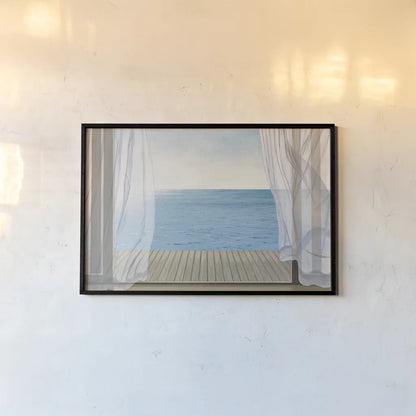 Blue Breeze by James Wiens. shown as a paper print in a black flame. Available as a archival giclee rolled canvas, fine art paper, or poster print. SKU 12190i.