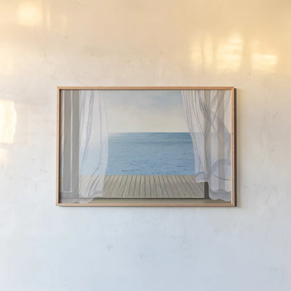 Blue Breeze by James Wiens. shown as a paper print in a natural frame. Available as a archival giclee rolled canvas, fine art paper, or poster print. SKU 12190i.