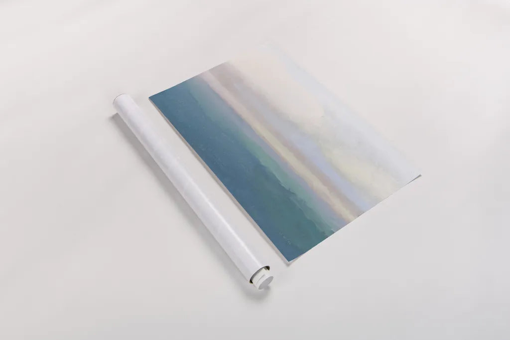 Blue View by James Wiens. shown as a rolled paper print. Available as archival giclee rolled canvas, fine art paper, or poster print. SKU 75170i.