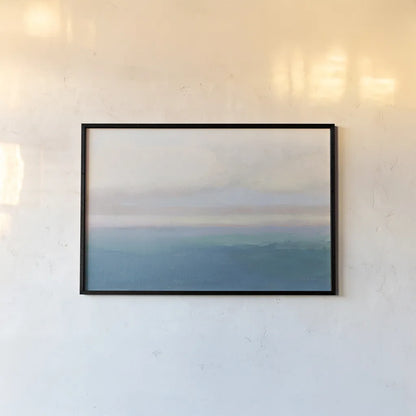 Blue View by James Wiens. shown as a paper print in a black flame. Available as a archival giclee rolled canvas, fine art paper, or poster print. SKU 75170i.