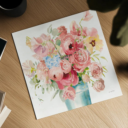 Boho Bouquet  VII by James Wiens. Shown as a detailed flat fine art print, highlighting archival giclee quality. Available as an archival giclee rolled canvas, fine art paper, or poster print. SKU 68447a.
