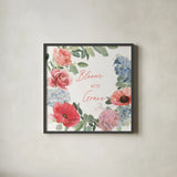 Boho Bouquet  X by James Wiens. Shown in a sleek black glass frame for a contemporary gallery look. Available as an archival giclee rolled canvas, fine art paper, or poster print. SKU 68450a.