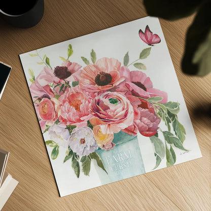 Boho Bouquet  XIII by James Wiens. Shown as a detailed flat fine art print, highlighting archival giclee quality. Available as an archival giclee rolled canvas, fine art paper, or poster print. SKU 68453a.