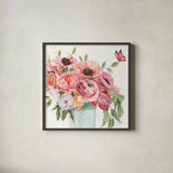 Boho Bouquet  XIII by James Wiens. Shown in a sleek black glass frame for a contemporary gallery look. Available as an archival giclee rolled canvas, fine art paper, or poster print. SKU 68453a.