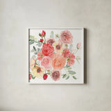 Boho Bouquet  XIV by James Wiens. Shown in a crisp white glass frame for a clean and minimalist style. Available as an archival giclee rolled canvas, fine art paper, or poster print. SKU 68454a.