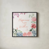 Boho Bouquet  XVI by James Wiens. Shown in a sleek black glass frame for a contemporary gallery look. Available as an archival giclee rolled canvas, fine art paper, or poster print. SKU 68456a.
