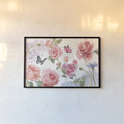 Boho Bouquet I by James Wiens. shown as a paper print in a black flame. Available as a archival giclee rolled canvas, fine art paper, or poster print. SKU 62642i.