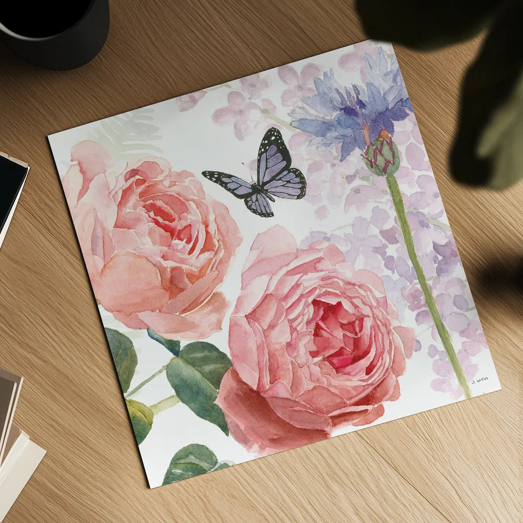 Boho Bouquet II by James Wiens. Shown as a detailed flat fine art print, highlighting archival giclee quality. Available as an archival giclee rolled canvas, fine art paper, or poster print. SKU 62643a.