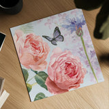 Boho Bouquet II Blue by James Wiens. Shown as a detailed flat fine art print, highlighting archival giclee quality. Available as an archival giclee rolled canvas, fine art paper, or poster print. SKU 62648a.