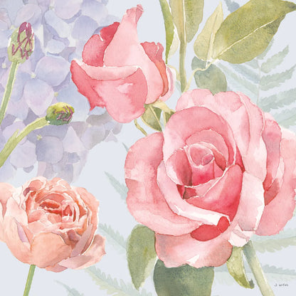 Boho Bouquet III Blue by James Wiens. SKU 62649a. Archival Giclee Fine art print for wall decor.