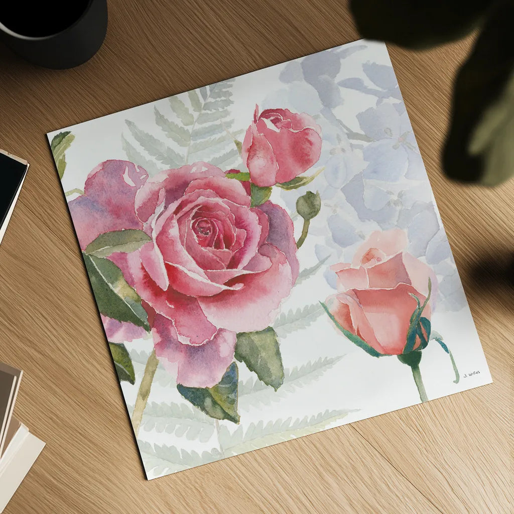 Boho Bouquet V by James Wiens. Shown as a detailed flat fine art print, highlighting archival giclee quality. Available as an archival giclee rolled canvas, fine art paper, or poster print. SKU 62646a.