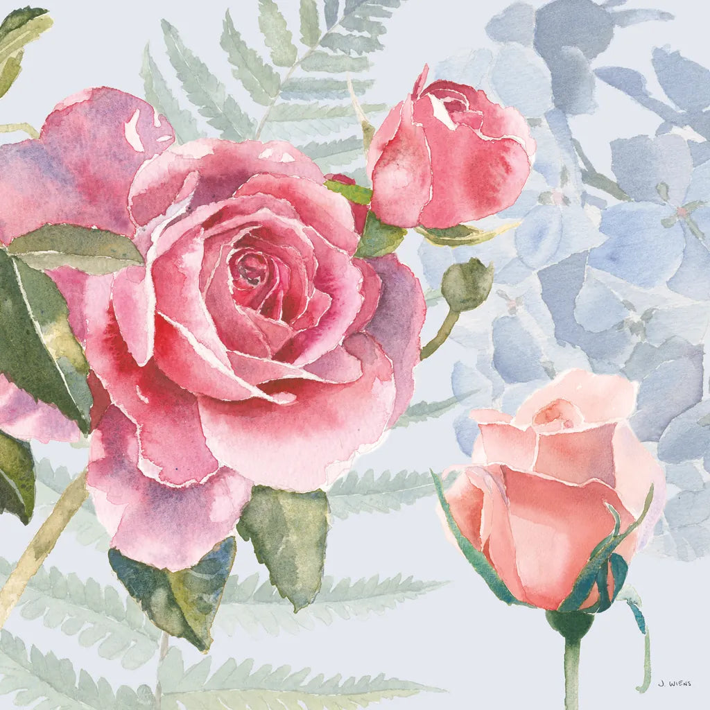 Boho Bouquet V Blue by James Wiens. SKU 62651a. Archival Giclee Fine art print for wall decor.